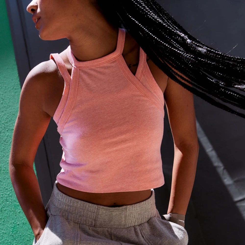 FP Movement by Free People Pink Double-Strap Tank Top